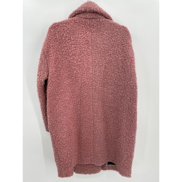 TOPSHOP Alicia Boucle Slouch Pink Wool Blend Long Line Coat Size S - Picture 7 of 8